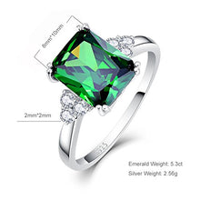 Load image into Gallery viewer, BONLAVIE Sterling Silver 925 Friendship &amp; Love Ring with Created Green Emerald Cubic Zirconia Size 8
