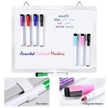 Load image into Gallery viewer, 11&quot; x 14&quot; White Boards, Ohuhu 2 Packs Double Side Magnetic Hanging Whiteboards/ Dry Erase Board with 8 Whiteboard Markers, Dry Erase White Board for Fridge, Wall, Glasses, Home Office Aluminum Frame
