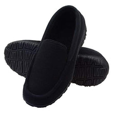 Load image into Gallery viewer, Mens Moccasin Slippers with Memory Foam Cozy House Slippers with Rubber Soles Non Slip House Shoes Indoor Outdoor Grey Size 11
