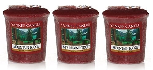 Lot of 3 Yankee Candle MOUNTAIN LODGE Sampler Votive Candles 1.75 oz