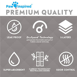 Paw Inspired Disposable Guinea Pig Cage Liners | Bamboo Charcoal Odor Controlling | Super Absorbent Liners Pee Pads for Ferrets, Rabbits, Hamsters, and Small Animals (17” x 27” (C&C 2 x 1), 8 Count)