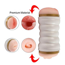 Load image into Gallery viewer, Double-Ended 3D Delûxe P'ôçkêt P'ûššy for Pleasure Male Mâštùrbätɔr Cup for Men Tight Hands Free Games Flešh LîghtŠex Tõy Pënispumps Easy to Use and Carry,Easy to Clean(White)
