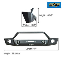 Load image into Gallery viewer, EAG Heavy Duty Front Bumper Offroad with Fog Light Housing Fit for 18-22 Wrangler JL
