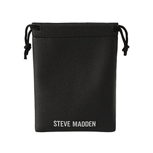 Steve Madden Oxidized Stainless Steel Green Beaded Stretch Bracelet For Men (Green)