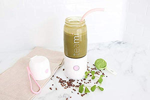 Teami MIXit Portable Blender 2.0 - USB Rechargeable, 18.6oz, GLASS - Use at the Office or Gym - 30 Seconds for Smoothies and Protein Shakes, Personal Blender with 6 Powerful Stainless Blades (Black)