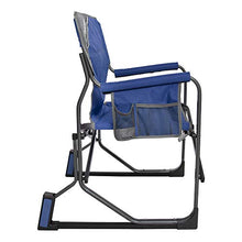 Load image into Gallery viewer, MacSports MacRocker Outdoor Foldable Rocking Chair | Portable Rocking Chairs for Adults, Collapsible, Springless Guards for Camping Fishing Backyard | Weight Capacity up to 225 lbs (1 Pack, Blue)
