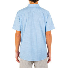Load image into Gallery viewer, Hurley Men&#39;s One and Only Textured Short Sleeve Button Up, blue ox, XL
