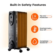 Load image into Gallery viewer, Oil Filled Radiator Heater, Radiator Heater, 2022 Upgraded 1500W Electric Portable Heater with 3 Heat Settings, Adjustable Thermostat, Quiet Overheat &amp; Tip-Over Protection, Oil Heaters for indoor use
