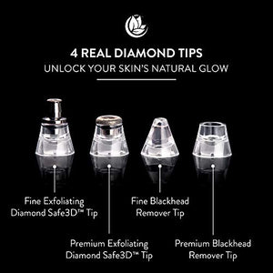 Microderm GLO MINI Diamond Microdermabrasion and Suction Tool - Best Pore Vacuum for Skin Toning - #1 Advanced Facial Treatment Machine - Promotes Collagen Production for Tone, Bright & Clear Skin