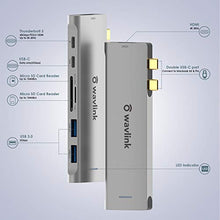 Load image into Gallery viewer, WAVLINK USB C Hub, 7-in-2 Type C Adapter Mini Docking Station with Thunderbolt 3 USB C Port, 4K HDMI, 2 USB 3.0, SD/TF Card Reader, 100W PD for MacBook Pro 2016-2020 MacBook Air 2018-2020
