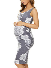 Load image into Gallery viewer, Liu &amp; Qu Women&#39;s Maternity Sleeveless Tank Dresses Side Ruching Bodycon Dress for Daily Wearing or Baby Shower
