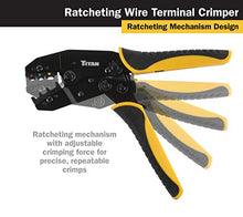 Load image into Gallery viewer, TITAN 11477 Ratcheting Wire Terminal Crimper Tool for Insulated Terminals, Fixed Jaw Crimper

