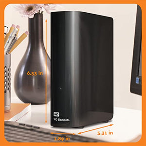 WD 6TB Elements Desktop Hard Drive HDD, USB 3.0, Compatible with PC, Mac, PS4 & Xbox - WDBWLG0060HBK-NESN