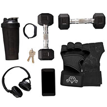 Load image into Gallery viewer, Diamond Cut Muscle Weight Lifting Gloves | Fitness Bodybuilding Workout Gloves for Men &amp; Women | WOD Crossfit | Palm Protection | Support Straps Wrist Band Wraps (Black, Small)
