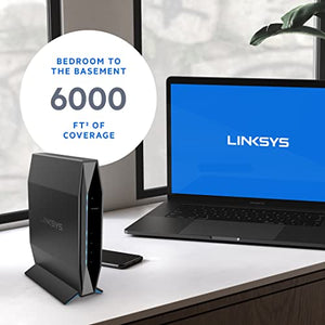 Linksys WiFi 6 Router, Dual-Band, 6,000 Sq. ft Coverage, 80+ Devices, Speeds up to (AX1800) 1.8Gbps - E7354-AMZ