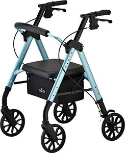 NOVA Medical Products Star 8 Rollator Walker with Perfect Fit Size System, Lightweight & Foldable, Easy to Lift & Carry, Great for Travel, Color Diamond Sky Blue