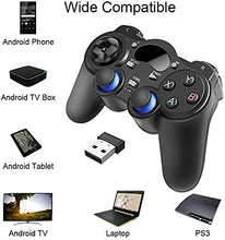 Load image into Gallery viewer, USB Wireless Gaming Controller Gamepad for PC/Laptop Computer(Windows XP/7/8/10) &amp; PS3 &amp; Android &amp; Steam - [Black] (Black)
