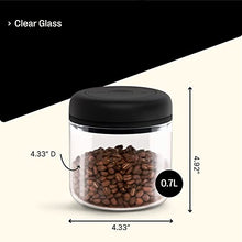 Load image into Gallery viewer, Fellow Atmos Vacuum Coffee Canister &amp; Food Storage Container - Airtight Food Storage Containers - Coffee Containers - 0.7 Liter - Clear Glass
