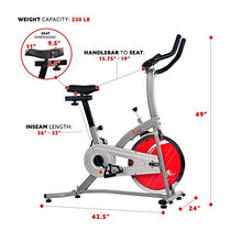 Load image into Gallery viewer, Sunny Health &amp; Fitness Indoor Exercise Stationary Bike with Digital Monitor, 22 LB Chromed Flywheel (Felt Resistance)

