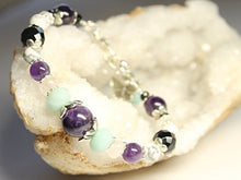 Load image into Gallery viewer, Stress Relief/Anti Anxiety Gemstone Wellness Bracelet/Rose Quartz/Amazonite/Amethyst/Black Onyx/Moonstone/Howlite/Crystal Healing/Holistic Wellness Jewelry
