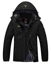 Load image into Gallery viewer, YSENTO Women&#39;s Fleece Ski Jacket Waterproof Windproof Mountain Raincoat Warm Snow Jacket Black Size M
