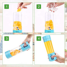 Load image into Gallery viewer, Portable Blender, Personal Size Blender USB Rechargeable with 6 Blades for Shakes and Smoothies, Mini Blender with 13oz Jucie Cup for Sports,Travel,Gym,home and office Blue
