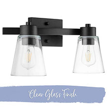 Load image into Gallery viewer, Prominence Home Fairendale 2 Light Matte Black Bathroom Vanity Light with Clear Glass
