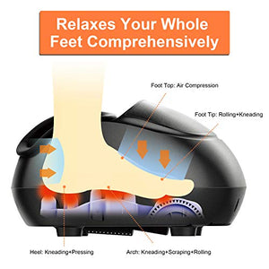 RENPHO Foot Massager Machine with Heat, Shiatsu Deep Kneading, Squeeze, Relieve Foot Discomforts from Plantar Fasciitis, Fits feet up to Men Size 12