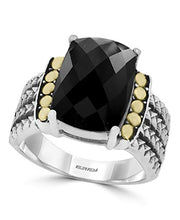 Load image into Gallery viewer, Effy 925 Sterling Silver &amp; 18K Yellow Gold Onyx Ring, 6 TCW IRL0H379XX
