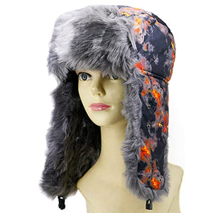 BCDlily Men Women Trapper Hats Cold Weather Outdoor Sports Trooper Russian Caps Warm Winter Hat with Ear Flaps (Orange)