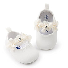 Load image into Gallery viewer, HsdsBebe 2pcs/Set Newborn Baby Girl Princess Mary Jane Shoes Toddler Infant Wedding Dress Flat Shoes with Free Headband
