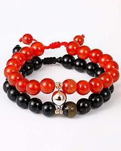 Load image into Gallery viewer, Lightock 2pcs Feng Shui Black Obsidian Magnetic Bracelets for Couples Long Distance Bracelet Attraction Relationship Matching Friendship for Her Him
