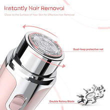 Load image into Gallery viewer, Facial Hair Removal, Painless Hair Remover Shaver, Women's Electric Shaver Razor for Peach Fuzz Chin Cheek Upper Lip with 1 Extra Replacement Razor
