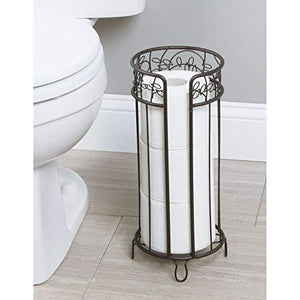 iDesign 77181 Twigz Metal Toilet Tissue Roll Reserve Organizer for Bathroom, Compact Organizer, Holds 3 Rolls of Toilet Paper, Bronze