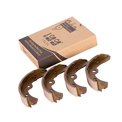 10L0L Golf Cart Brake Shoes, Replacement Brake Pads for Club Car DS&Carryall(Manual Adjust) 1981-1994, E-Z GO G&E 1982-1986, for Yamaha G1 1979-1981, Columbia Par Car G&E 1986-2017