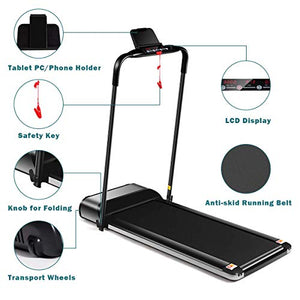 GOPLUS Ultra-Thin Electric Folding Treadmill, Installation-Free Design, Low Noise Perfect for Home Use