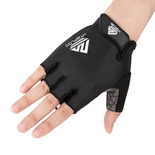 Load image into Gallery viewer, HTZPLOO Bike Gloves Cycling Gloves Mountain Bike Gloves for Men with Anti-slip Shock-absorbing Pad,Light Weight,Nice Fit,Half Finger Biking Gloves (Black,Medium)
