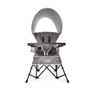 Baby Delight Go with Me Chair | Indoor/Outdoor Chair with Sun Canopy | Gray | Portable Chair converts to 3 Child Growth Stages: Sitting, Standing and Big Kid | 3 Months to 75 lbs | Weather Resistant