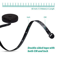 Load image into Gallery viewer, Soft Tape Measure Retractable Measuring for Body Fabric Sewing Tailor Cloth Knitting Craft Weight Loss Measurements Retractable Black Dual Sided Tape Measure Body Measuring 1 Pack
