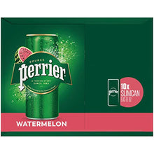 Load image into Gallery viewer, Perrier Watermelon Flavored Carbonated Mineral Water, 8.45 fl oz. Slim Cans (10 Pack)
