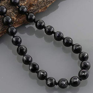 Gemshiner Black Star Necklace for Women Natural Black Star Diopside Gemstone Beads with 925 Sterling Silver 50 Chain Jewelry Necklace for Girls,Mom,Birthday