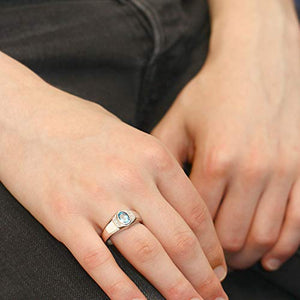 Gem Stone King Men's 925 Sterling Silver Customized and Personalized Birthstone Build Your Own Men's Ring (Size 7)