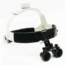 Load image into Gallery viewer, WAWB 2.5X Loupes Surgical Binocular Glass Head Mount Magnifier with LED Light, Medical Magnifier Leather Headband
