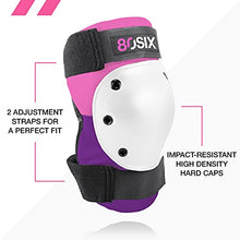 Load image into Gallery viewer, 80Six Kids’ Multi-Sport Pad Set with Wristguards, Elbow Pads, and Knee Pads, Pink Purple, Junior - Ages 5+
