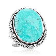 Load image into Gallery viewer, Ross-Simons Turquoise Ring in Sterling Silver. Size 7
