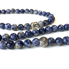 Load image into Gallery viewer, 108 Bead Sodalite Gemstone 8mm Mala Beads - Yoga Meditation Mala Bracelet Necklace - Intuition Stone
