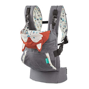Infantino Cuddle Up Ergonomic Carrier, Face-in Front Carry & Back Carry with Removable Character Canopy Hood - Fox