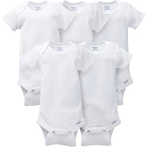 Gerber Baby 5-Pack Solid Onesies Bodysuits, White, 3-6 Months