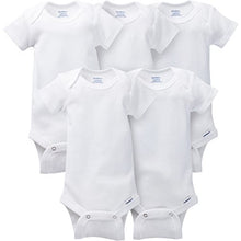 Load image into Gallery viewer, Gerber Baby 5-pack Solid Onesies Bodysuits, White, 12 Months
