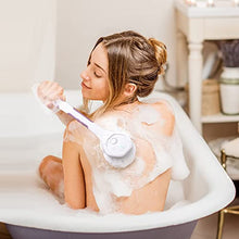 Load image into Gallery viewer, SoulBay Electric Body Brush with 5 Attachments: Rechargeable Back Brush IPX7 Long Handle Exfoliating Spin Scrubber for Shower Bathing Cleansing Wash Deep Cleaning
